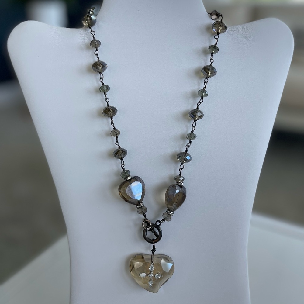 Smokey crystal statement necklace